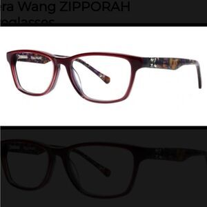 VERA WANG BURGUNDY RHINESTONE PERSCRIPTION GLASSES FRAMES